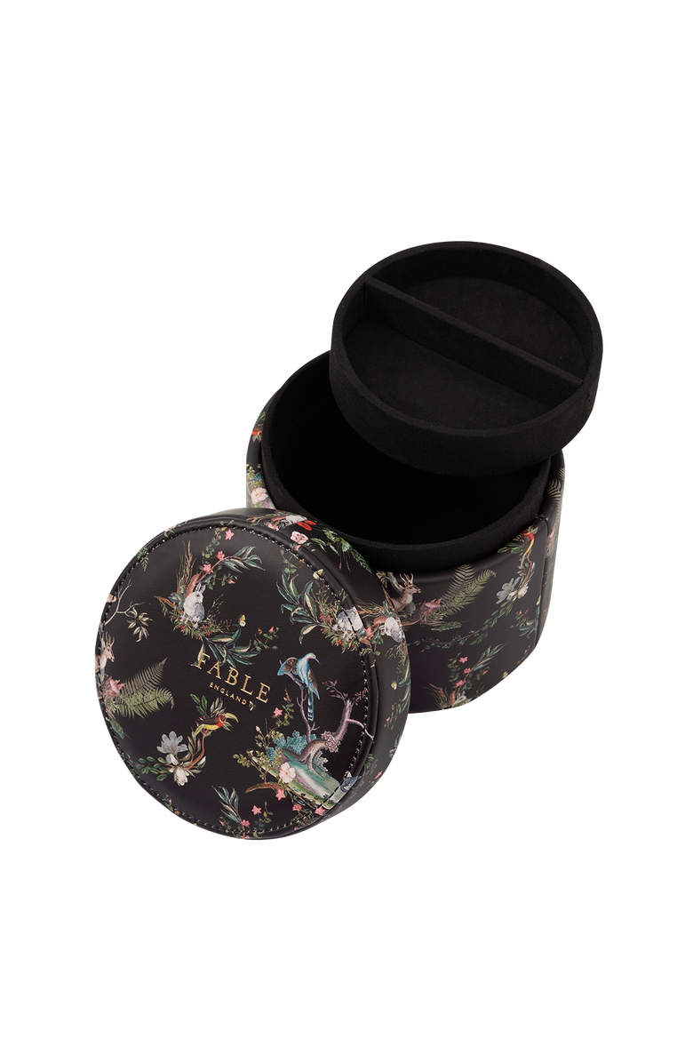 Fable England Round Lidded Jewellery Box, Alternate, color, Black