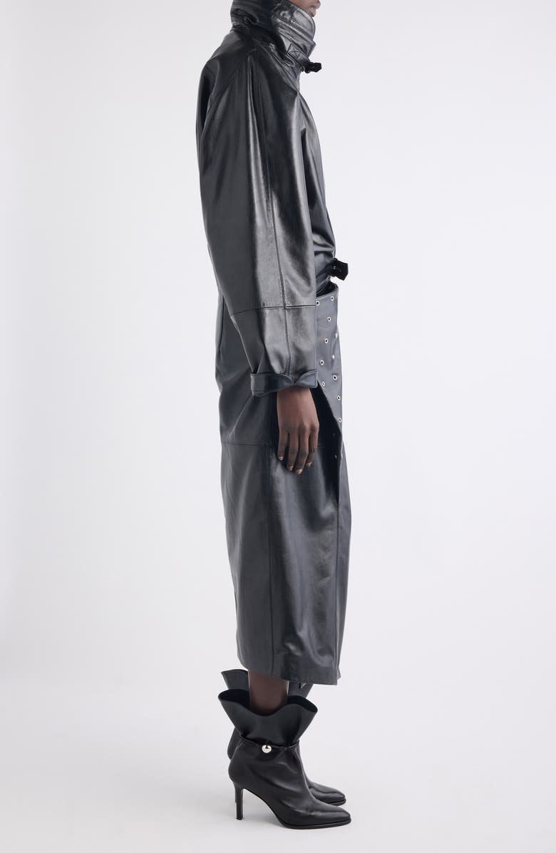 Isabel Marant Cesira Leather Coat, Alternate, color, Black