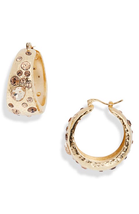 Mixed Crystal Hoop Earrings