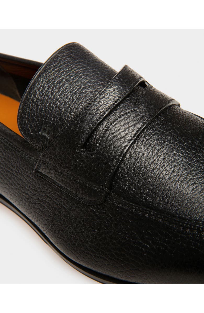 Bally Webb Men's Grained Deer Leather Penny Loafer, Alternate, color, Black