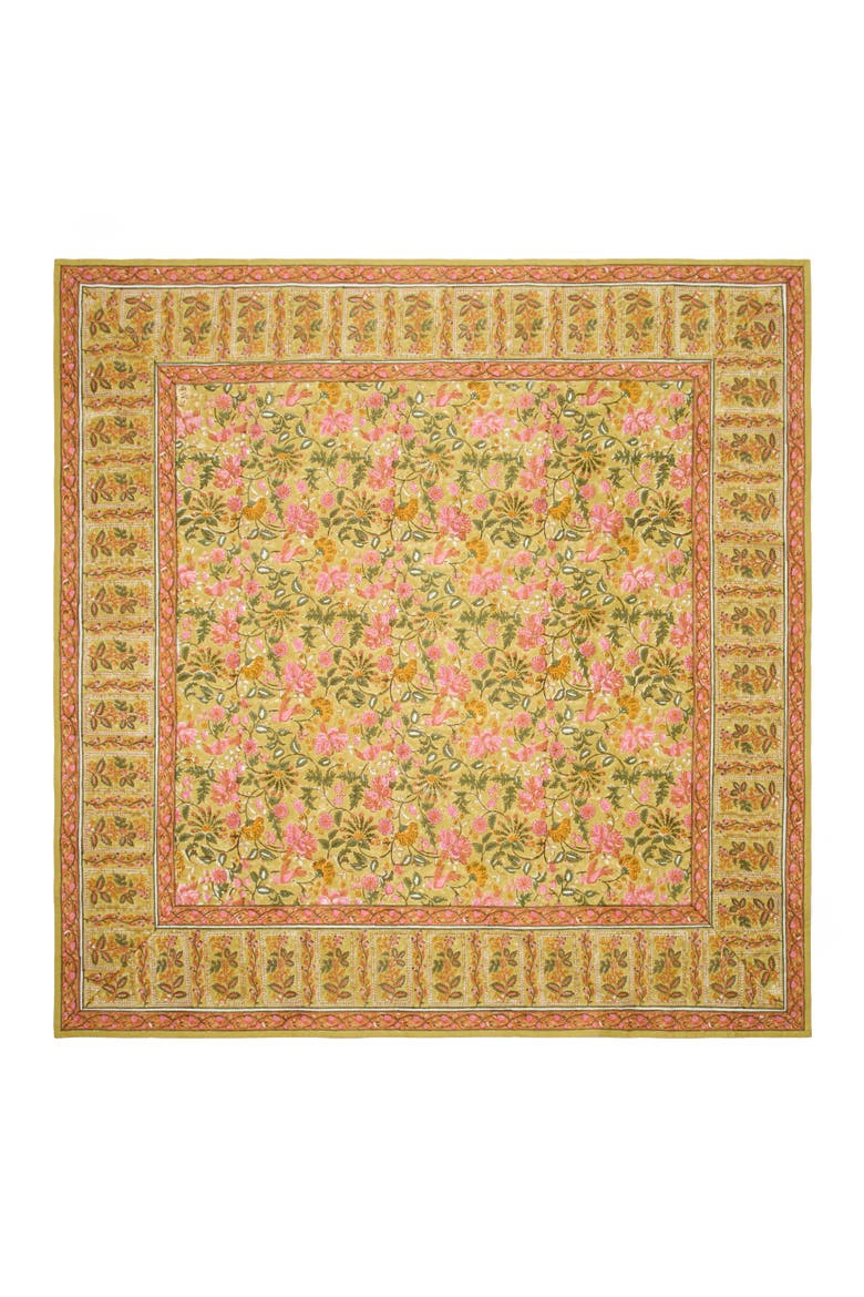 Damaris Tablecloth, Main, color, Pink, Mustard 59" x 59"