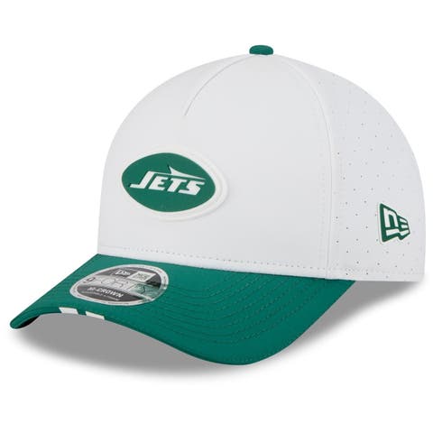 Men's New Era  White/Green New York Jets 2025 NFL Training Camp A-Frame 9FORTY Adjustable Hat