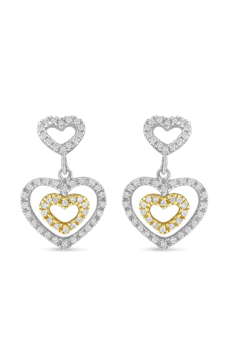 14K Two Toned 1/2 Ct Round Diamond Earrings, Main, color, Yellow