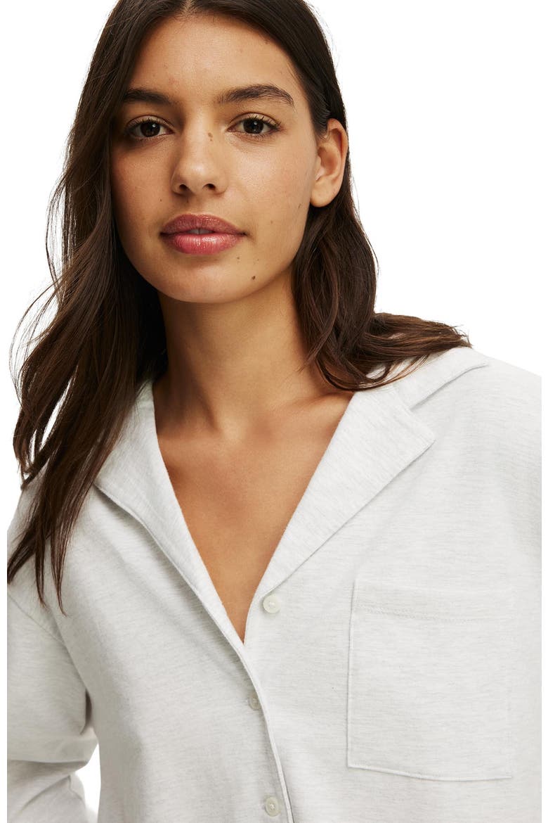 Women's Dreamy Soft Boxy Button Down Shirt, Alternate, color, Light Grey Marle