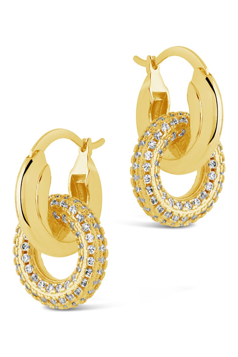 Hunter CZ Interlocking Circle Drop Earrings, Alternate, color, GOLD
