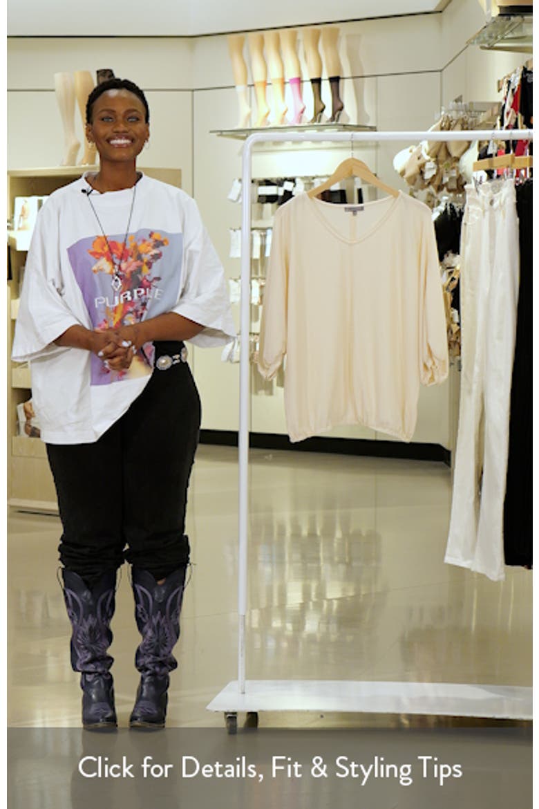 Elbow Sleeve Blouson Top video