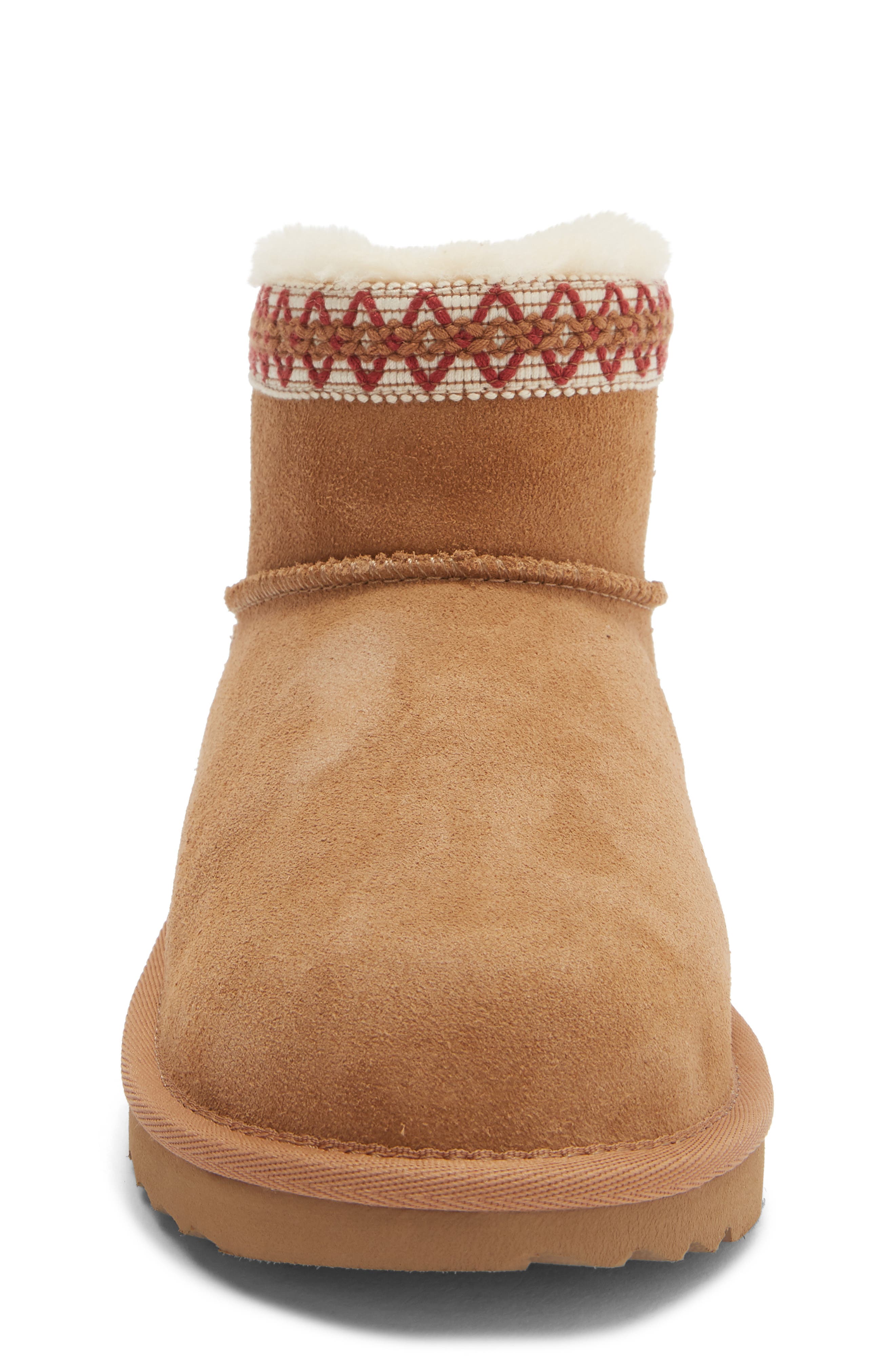 Kids' Classic Ultra Mini Tasly Genuine Shearling Boot, Alternate, color, CHESTNUT