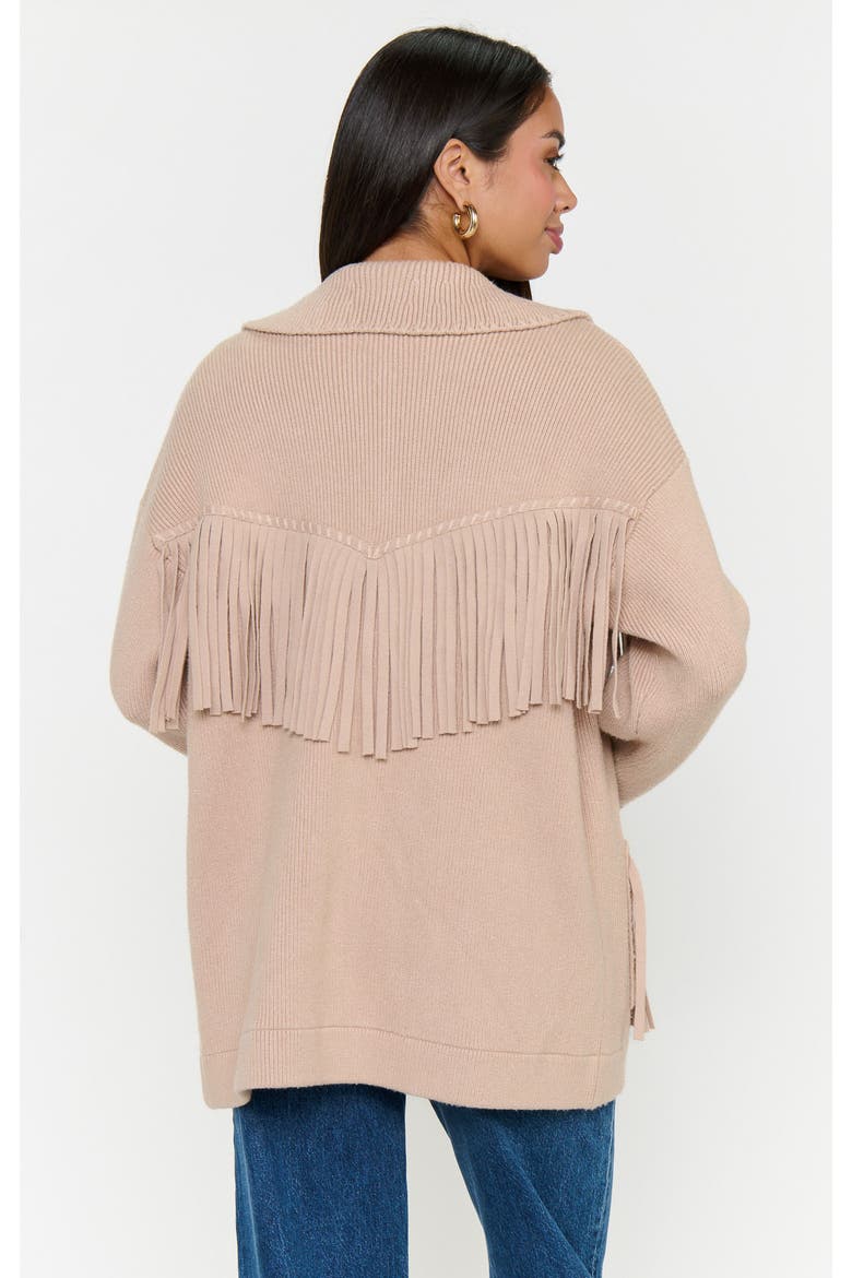 Santa Barbara Jacket, Alternate, color, Tan Knit Fringe