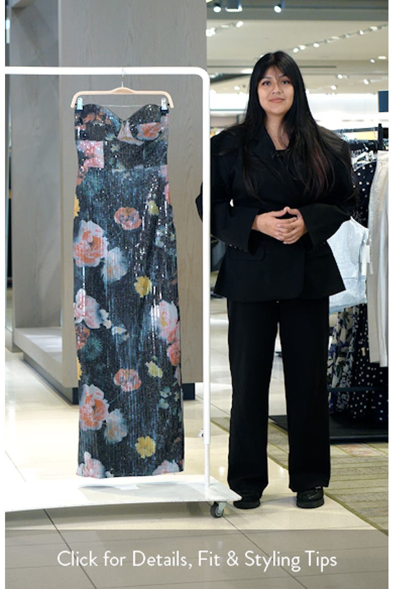 Vada Floral Sequin Strapless Gown video