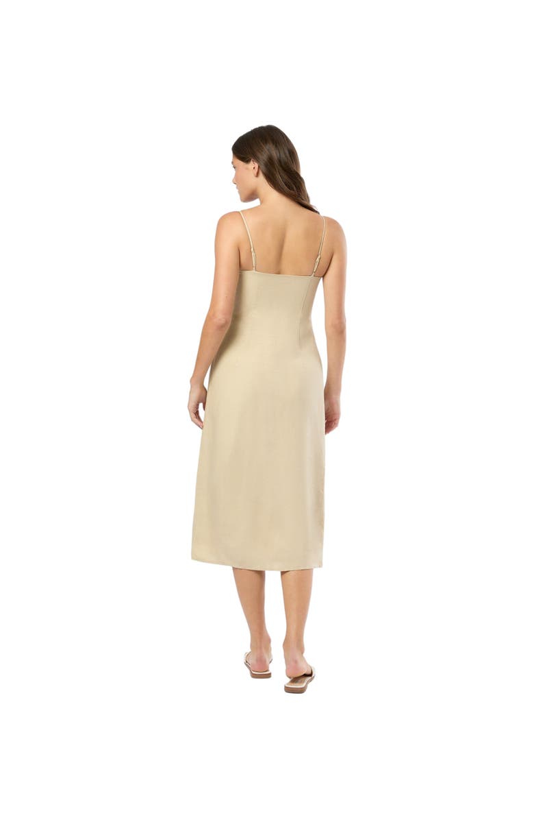 Onia Air Linen Corset Midi Dress, Alternate, color, Jute