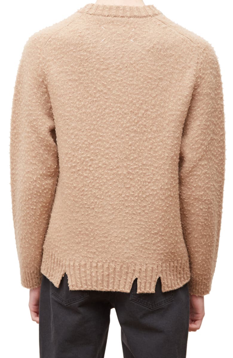 Maison Margiela Pilled & Ripped Crewneck Sweater, Alternate, color,