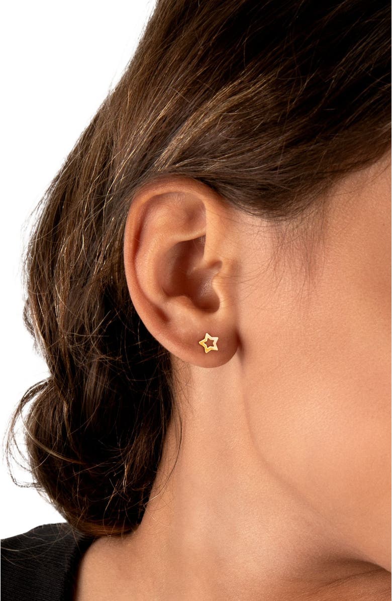 Tiny Blessings 14K Gold Wish Upon a Star Studs Screw Back Earrings, Alternate, color, 14K Yellow Gold