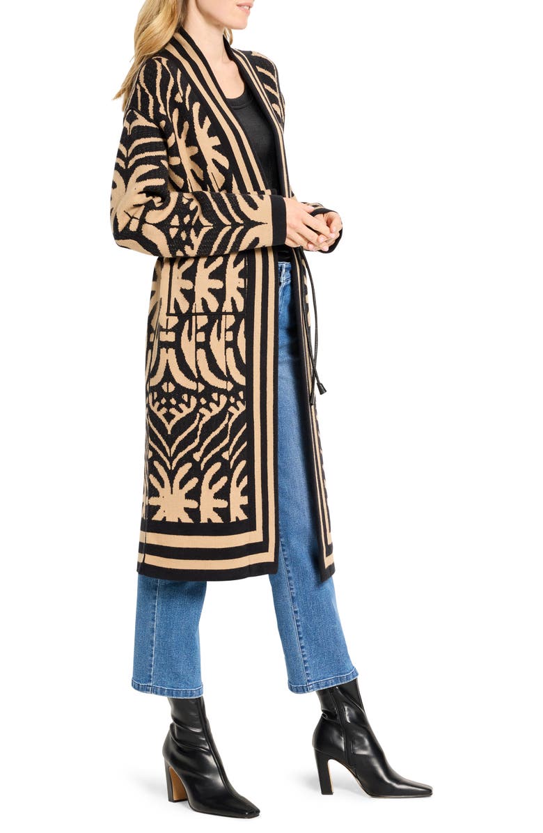 NIC+ZOE Reversible Longline Knit Jacket, Alternate, color, Neutral Multi