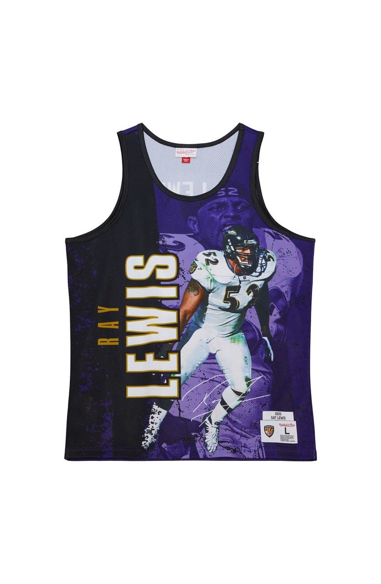 Mitchell & Ness Men's Mitchell & Ness Ray Lewis Purple Baltimore Ravens 2000 Player Burst Tank Top, Alternate, color,