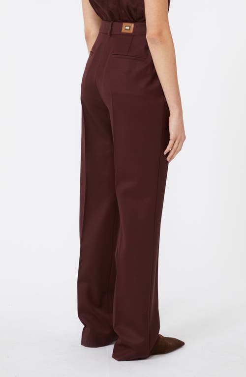 Max Mara Pleated Virgin Wool Twill Pants In Brown