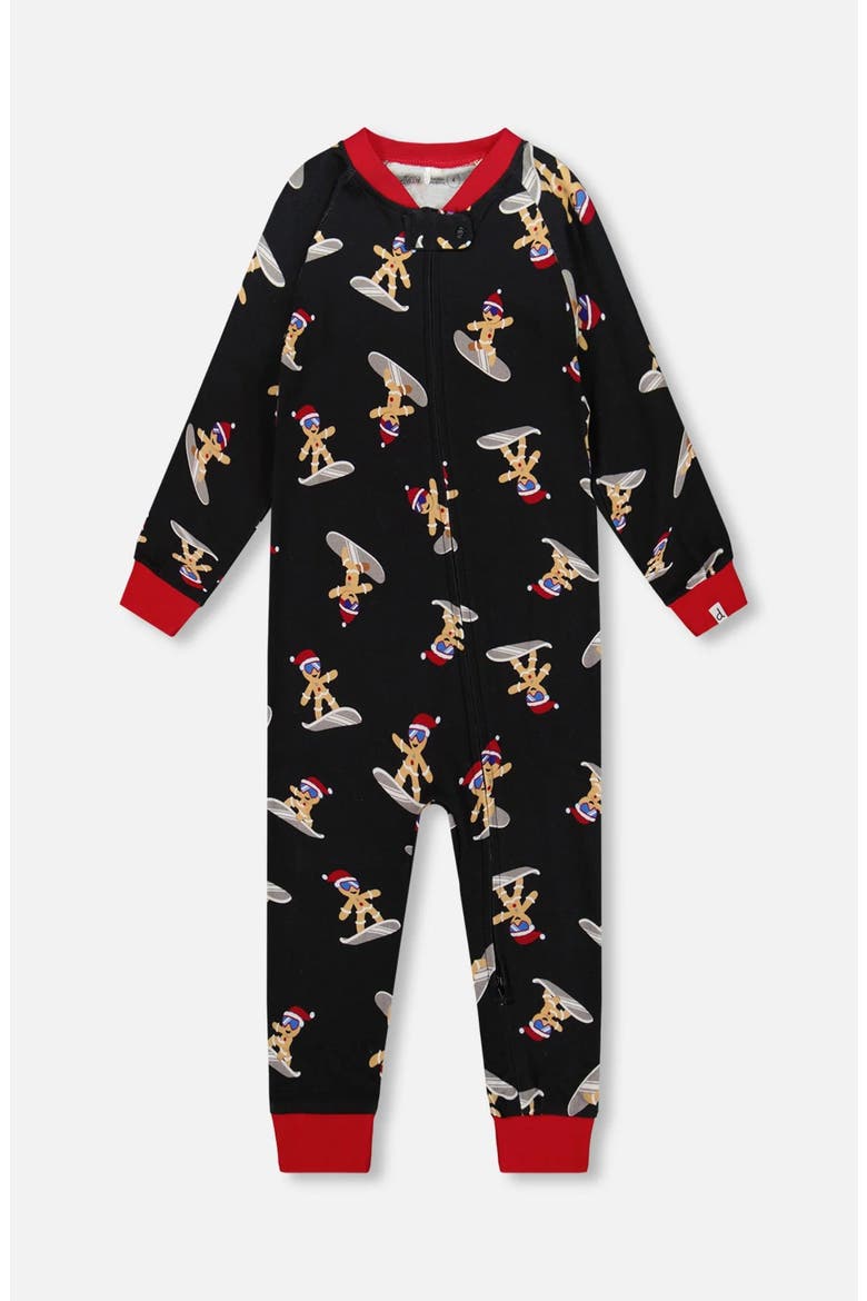 Organic Cotton Interlock One-Piece Pajama Cookie, Main, color, Black