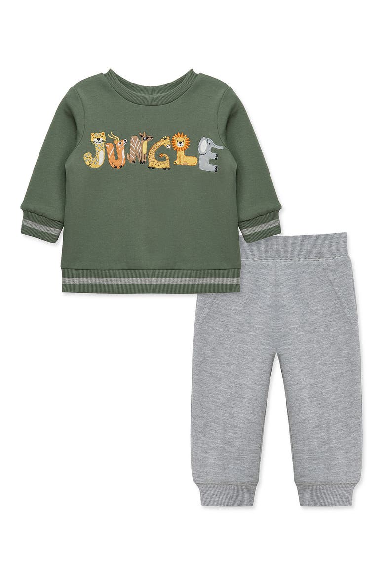 Kids' Jungle 2-Piece Sweatshirt Set, Main, color, GREEN