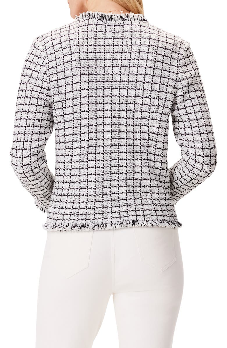 NIC+ZOE Grid Fringe Mix Jacket, Alternate, color, Cream Multi