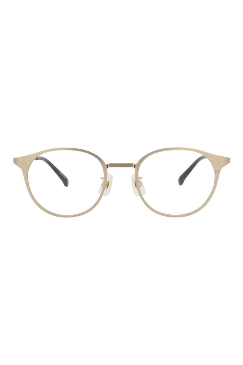 48mm Round Optical Glasses, Main, color, GOLD TRANSPARENT