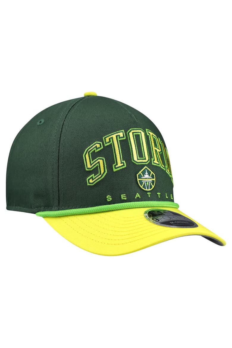 Men's New Era Green Seattle Storm Bold Arch COOLERA 9FORTY A-Frame M-Crown Adjustable Hat, Alternate, color, Green