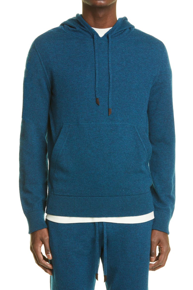 Premium Cashmere Hoodie, Main, color, BLUE