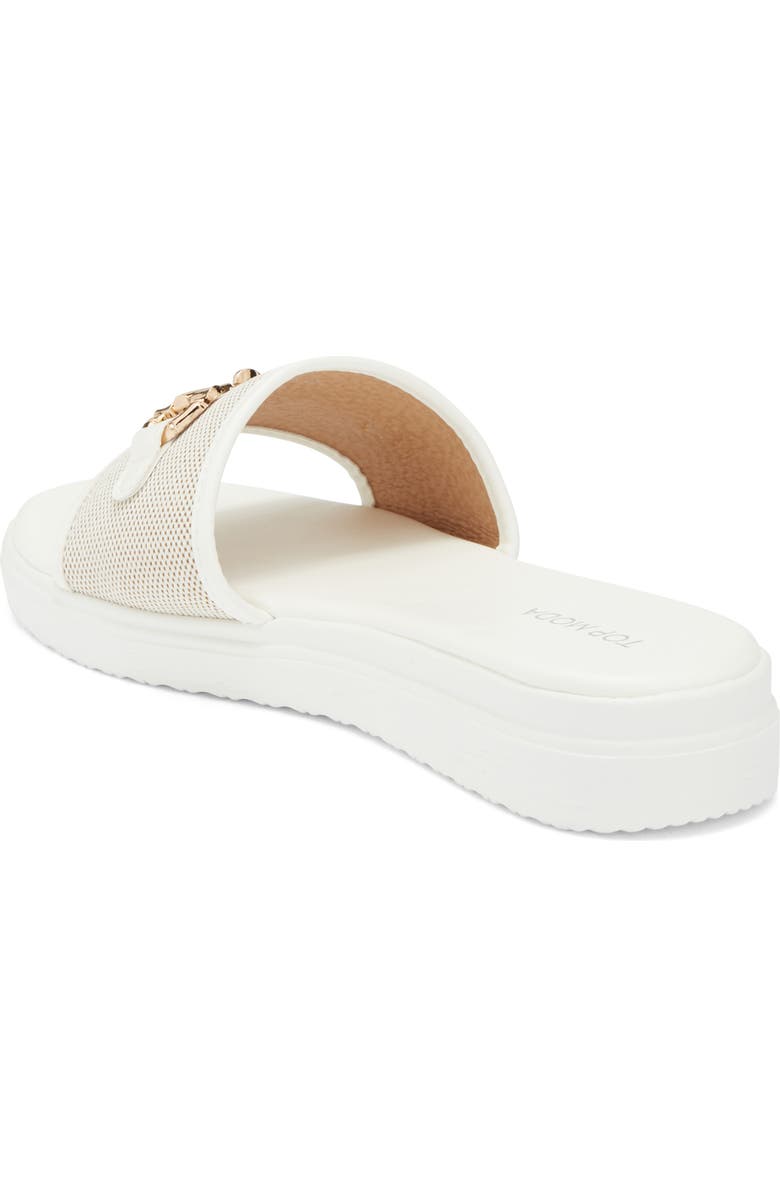 TOP MODA Genova Bit Slide Sandal, Alternate, color, White Pu