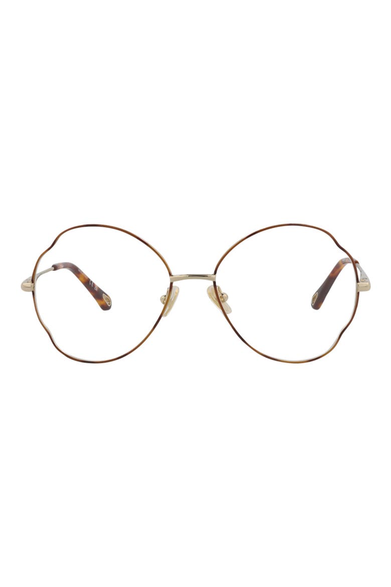 Core 53mm Round Optical Glasses, Main, color, HAVANA GOLD TRANSPARENT