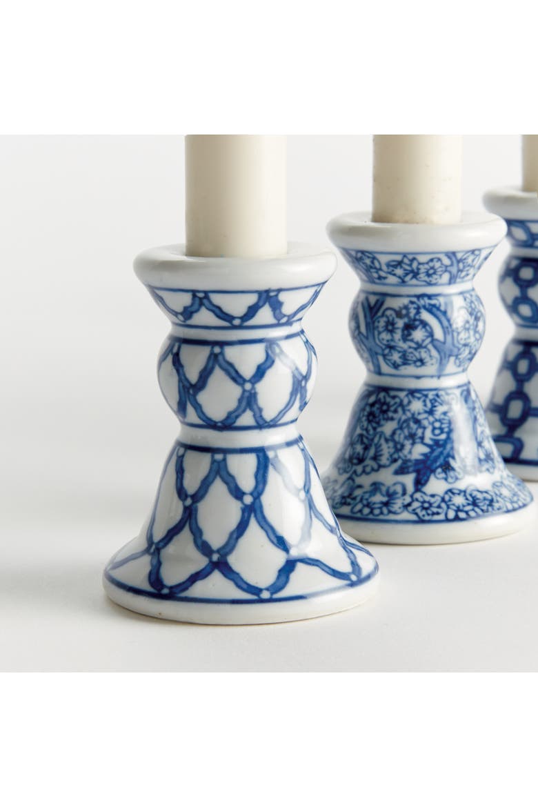 Barclay Butera Dynasty Mini Taper Holders, Set of 4, Alternate, color, Blue