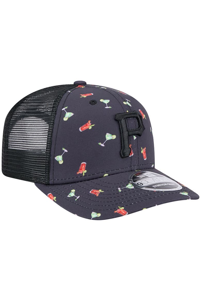 Men's New Era Navy Pittsburgh Pirates Adventure Drinks Pattern 9SEVENTY Stretch-Snap Hat, Alternate, color, Navy