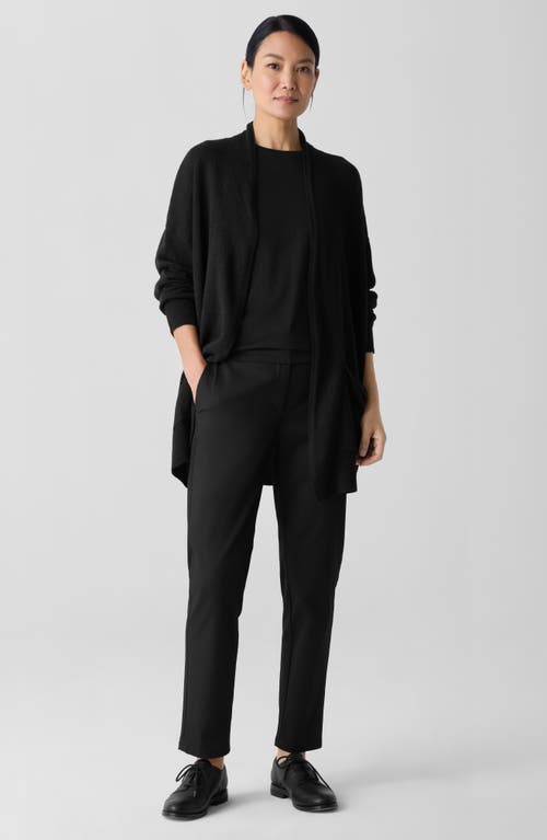 Eileen Fisher Patch Pocket Organic Linen & Organic Cotton Cardigan In Black