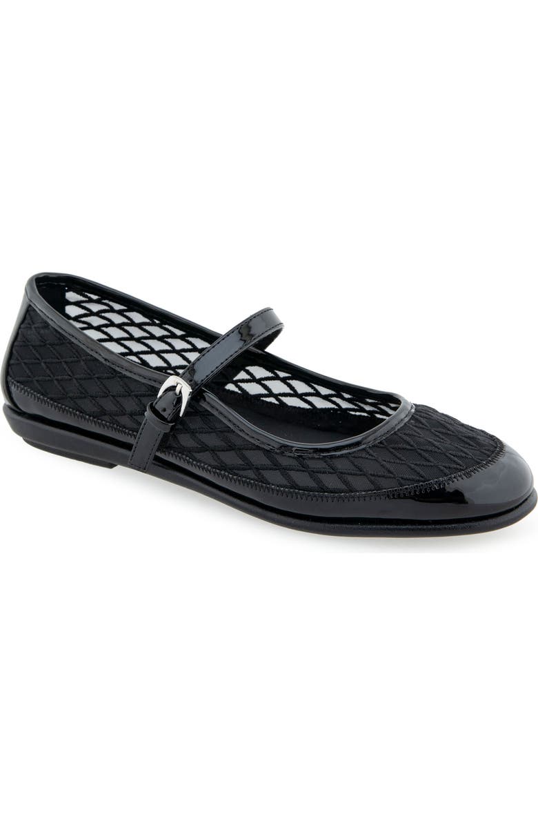 Aerosoles Baylee Mesh Mary Jane Flat, Main, color, Black Mesh Fabric