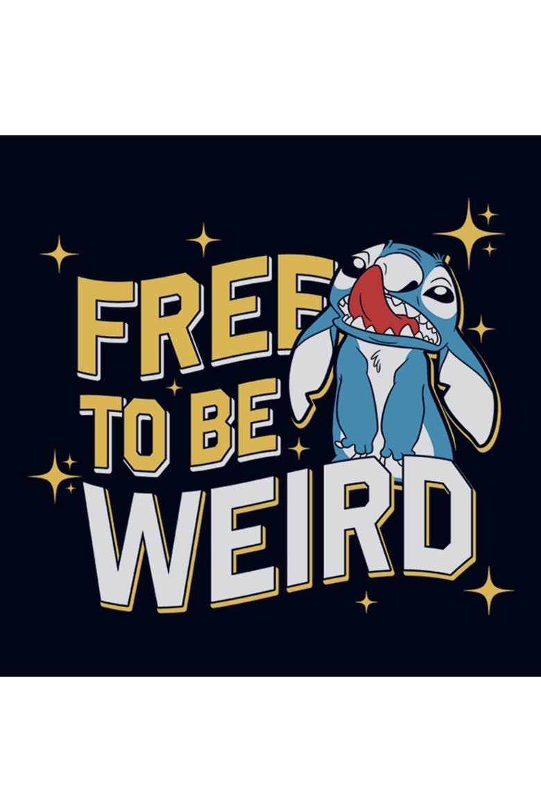 Girl's Lilo & Stitch Free To Be Weird  Graphic T-Shirt, Alternate, color, Navy Blue