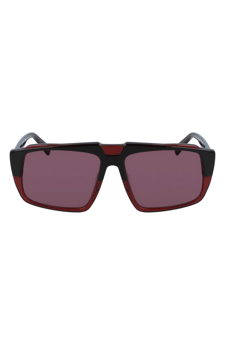 MCM 57mm Layered Rectangle Sunglasses, Main, color, 