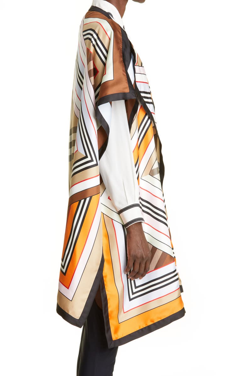 Burberry Claudia Montage Print Silk Twill Cape, Alternate, color, Multicolor