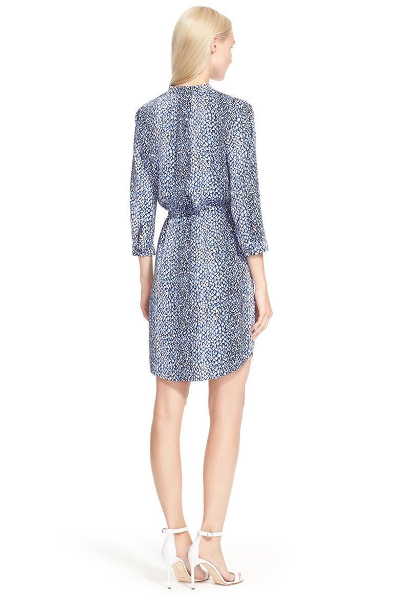 'Freya' Silk Shirtdress, Alternate, color, SNAKE HEARTS BLUE