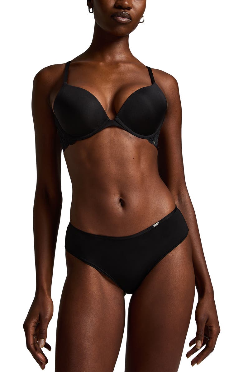 Hunkemöller Angie Padded Underwired Push-Up Bra, Alternate, color, Black