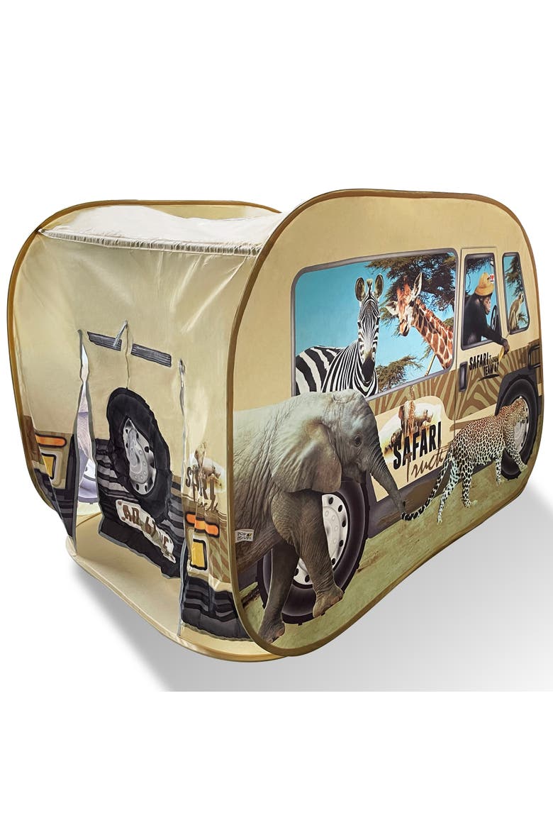 Safari Truck Tent Pop up Playhouse, Wildlife Animal, 3+, Alternate, color, Multicolored