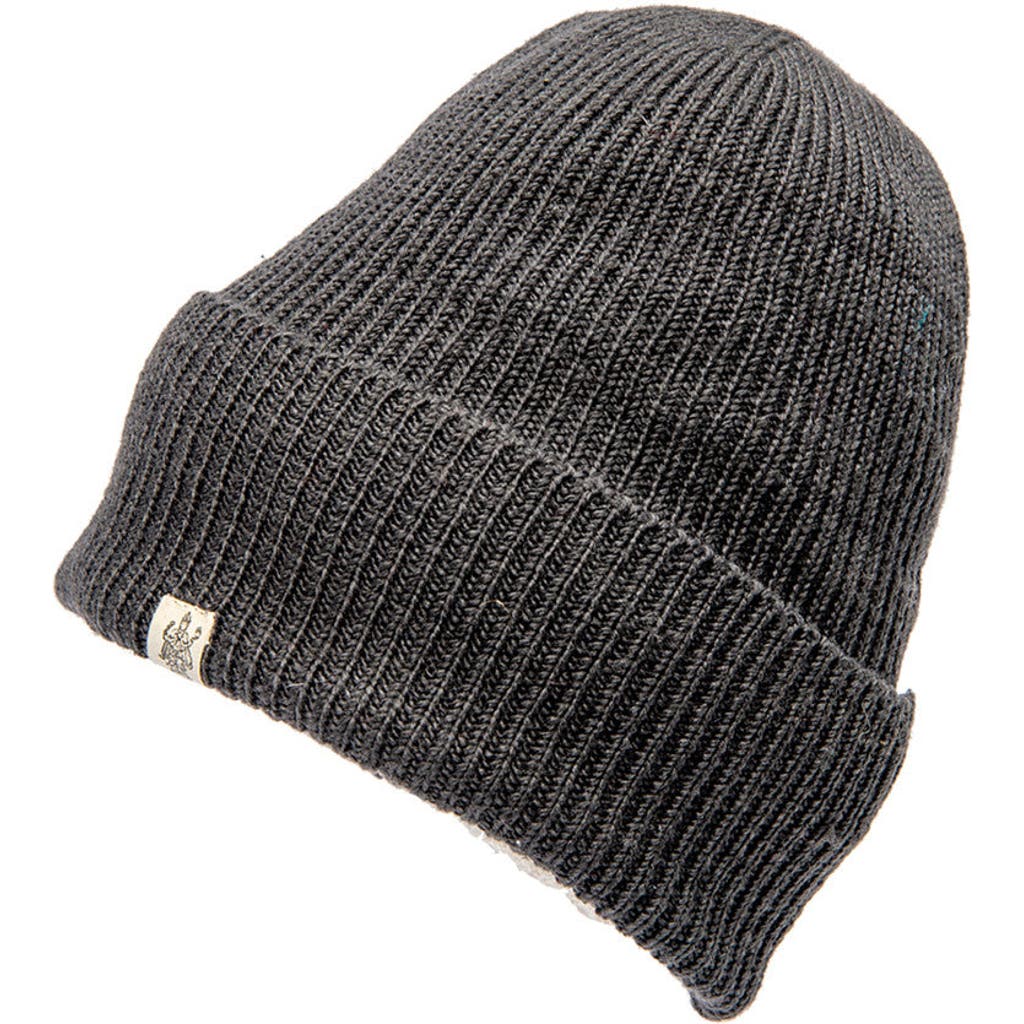 Nirvanna Designs Troubadour Rib Fold Beanie In Charcoal