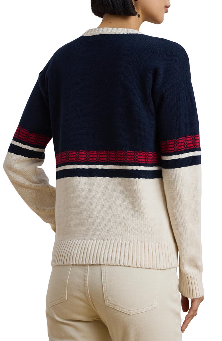Lauren Ralph Lauren Embroidered Crest Sweater, Alternate, color, 