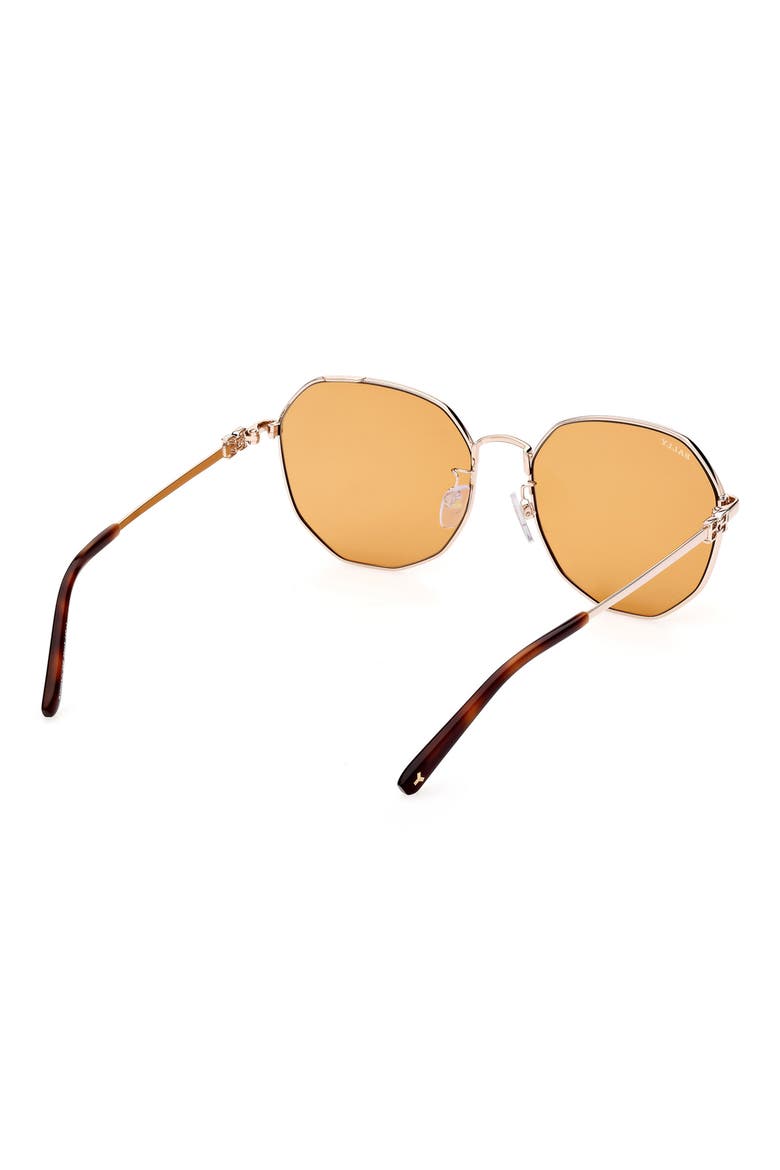 58mm Round Sunglasses, Alternate, color, SHINY ROSE GOLD / BROWN