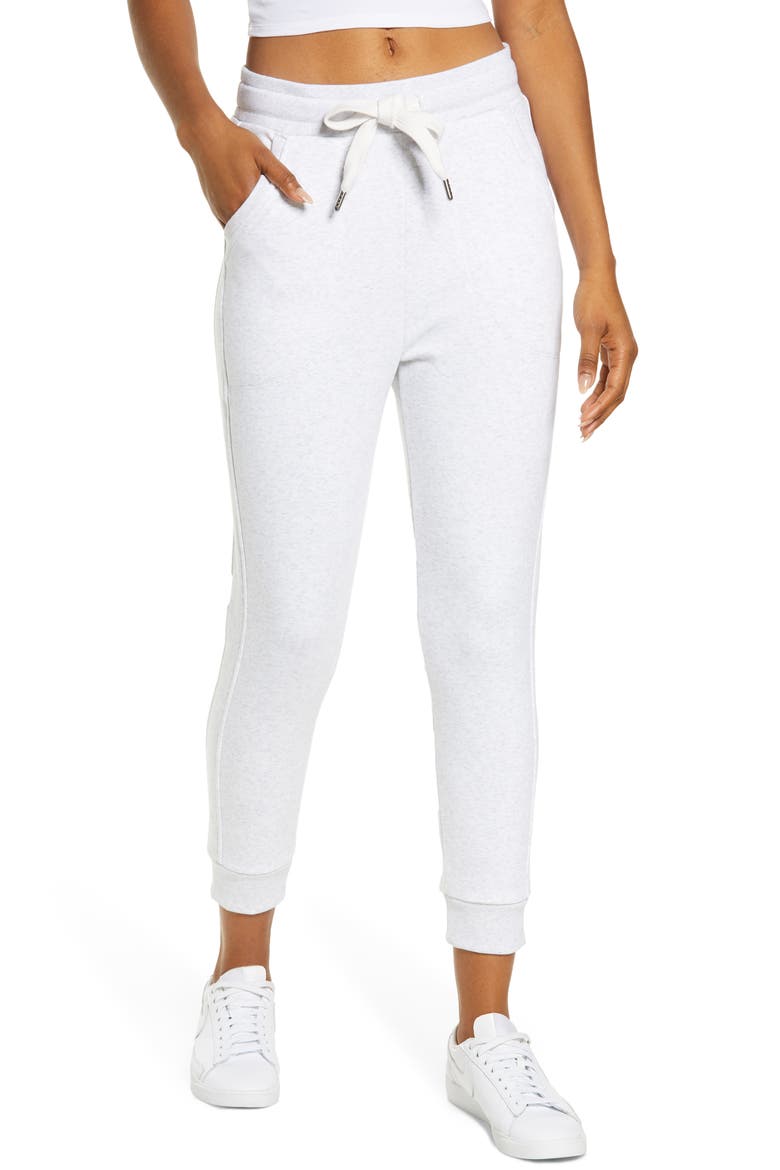 Amazing Fleece Crop Jogger Pants, Main, color, IVORY DOVE HEATHER