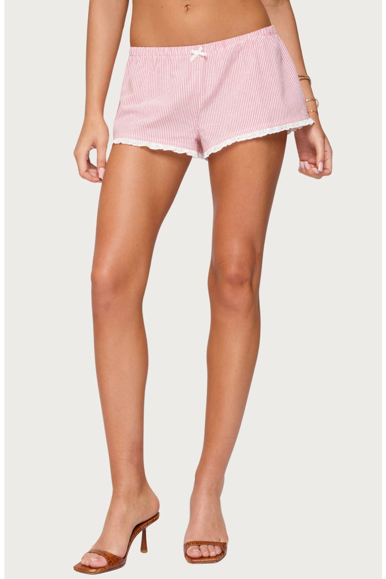 Danna Stripe Shorts, Main, color, RED