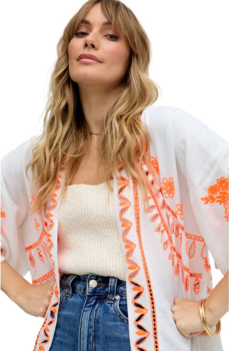 Raffya Lupe Edge To Edge Embroidered, Alternate, color, White