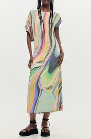 Desigual Stripe Asymmetric Maxi Dress