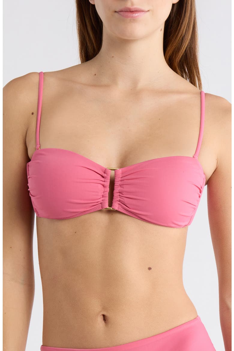 Square Bandeau Bikini Top, Main, color, PINK