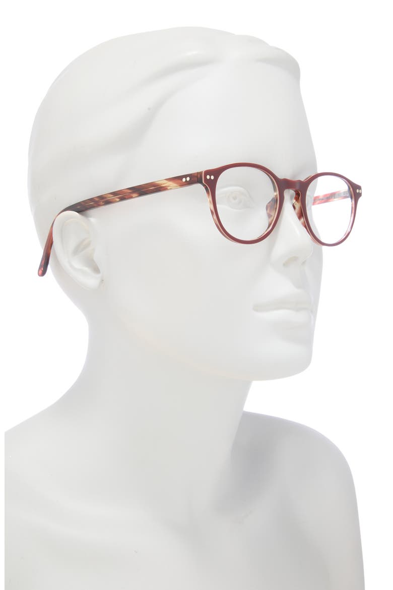 48mm Round Optical Glasses, Alternate, color, BURGUNDY TRANSPARENT