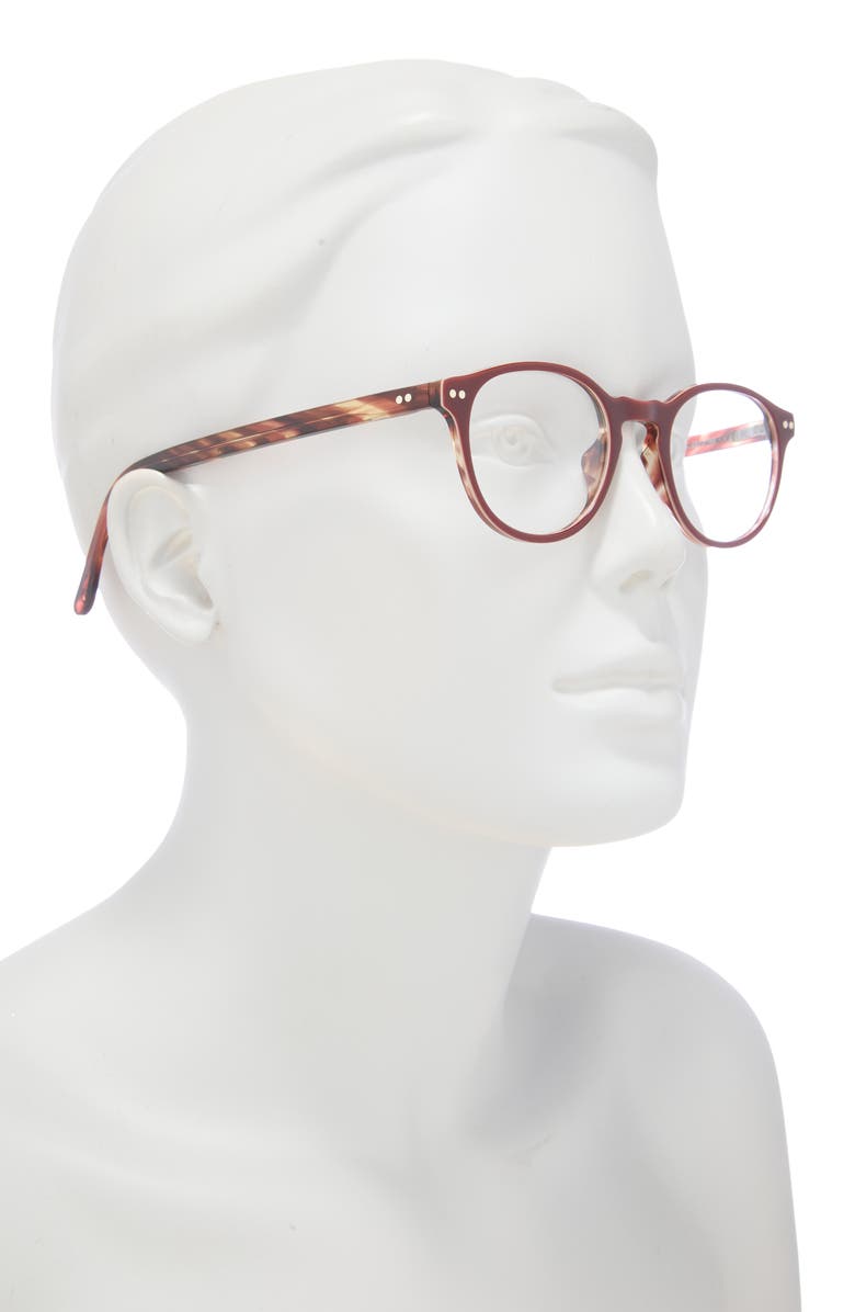KIMEZE 48mm Round Optical Glasses, Alternate, color, Burgundy Transparent