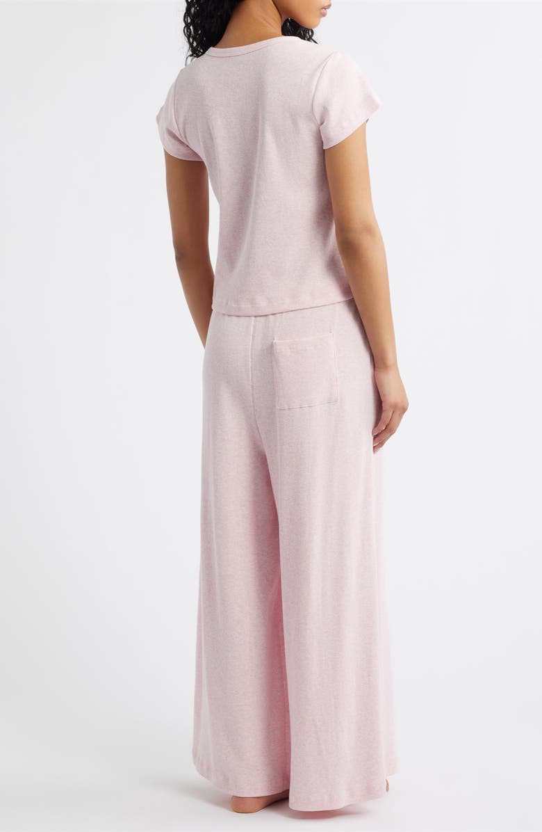 Papinelle Rib Cotton Pajamas, Alternate, color, Fairy Tale Pink