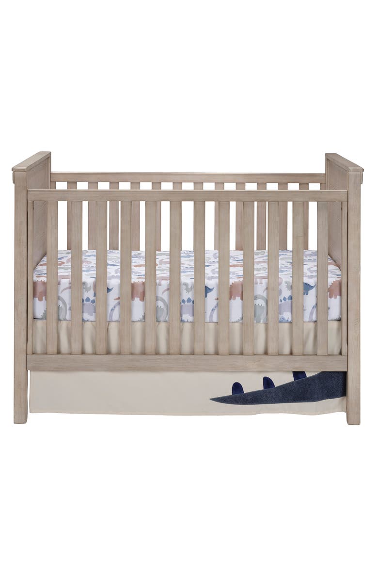 Lambs & Ivy Dino-Might 100% Cotton Dinosaur Baby/Toddler Fitted Crib Sheet, Alternate, color, White