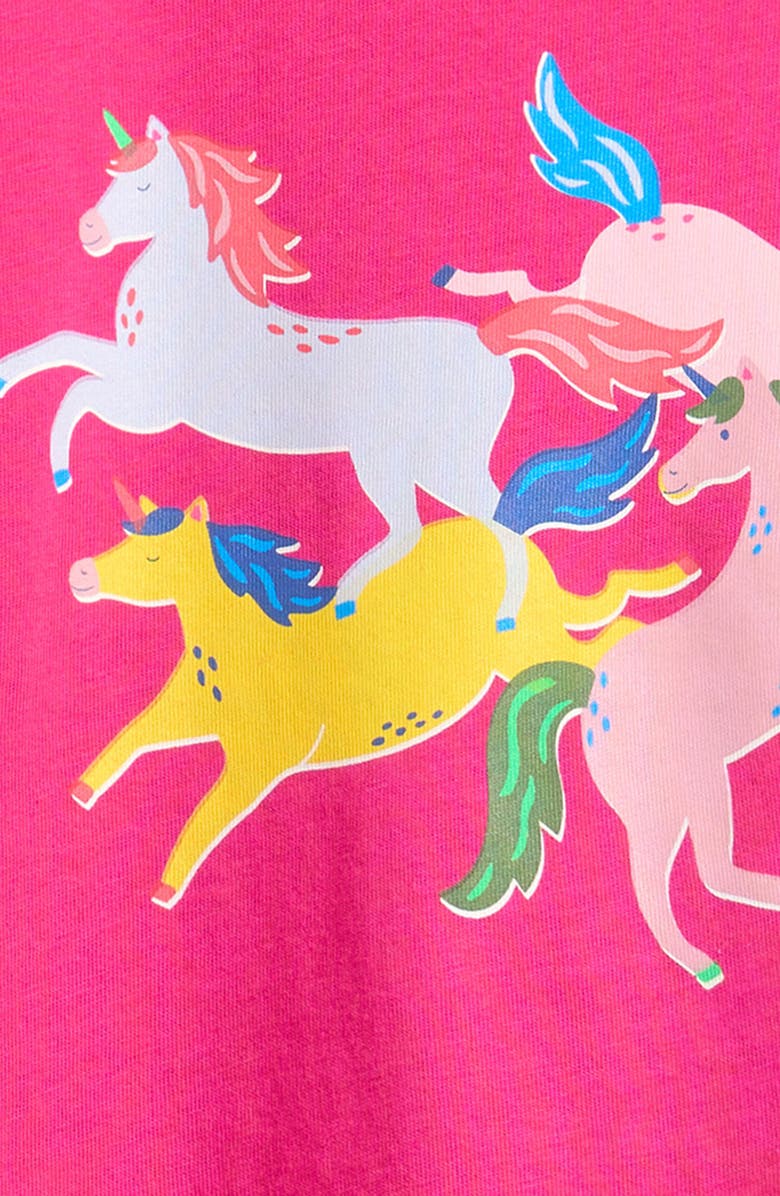 Mini Boden Kids' Riso Print T-Shirt, Alternate, color, Raspberry Pink Unicorns